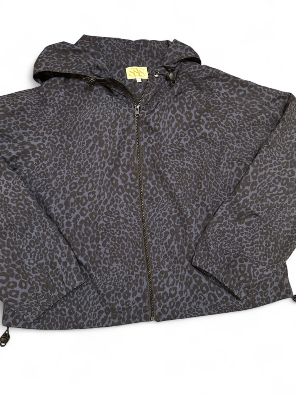 SSYS The Label Navy Animal Print Zip Hooded Jacket 🐆💙